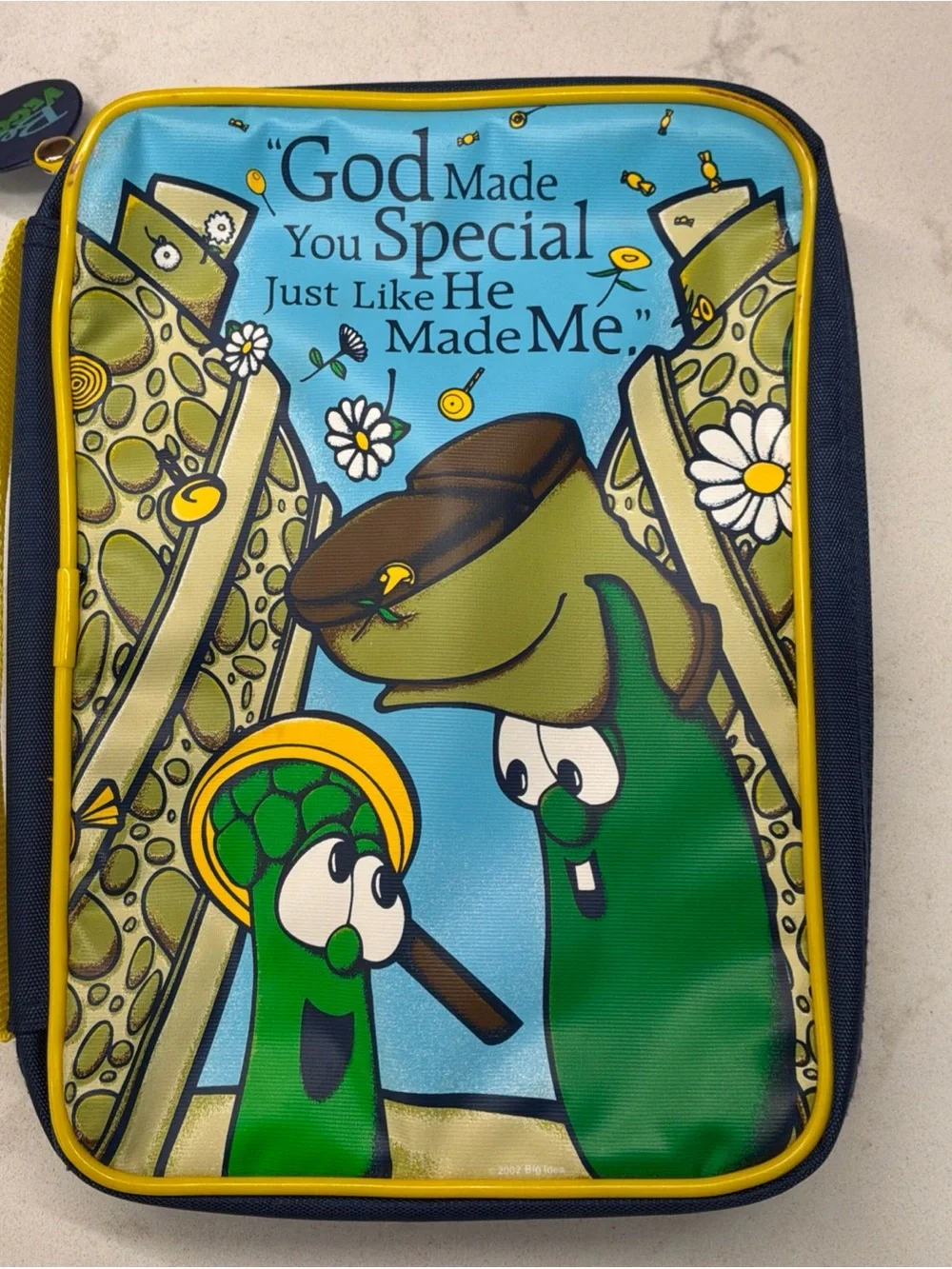 Veggie Tales School Supplies Bible Bag Blue Yellow 2002 Christian